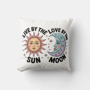 Live by the Sun Love by the Moon Retro Tote Bag Cushion