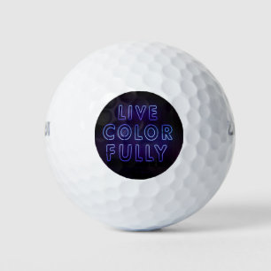 Live Colourfully Neon Sign Golf Balls