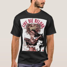 Live Die Reload art black t-shirt
