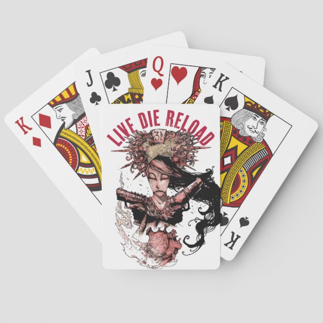Live Die Reload art playing cards (Back)