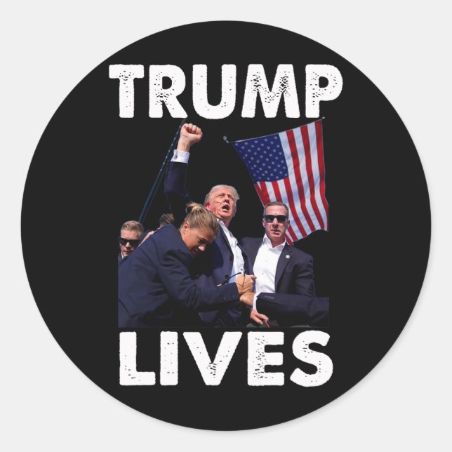 Live Donald Trump Mug Shot - Never Surrender  Classic Round Sticker (Front)