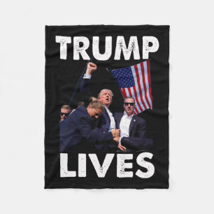 Live Donald Trump Mug Shot - Never Surrender Fleece Blanket
