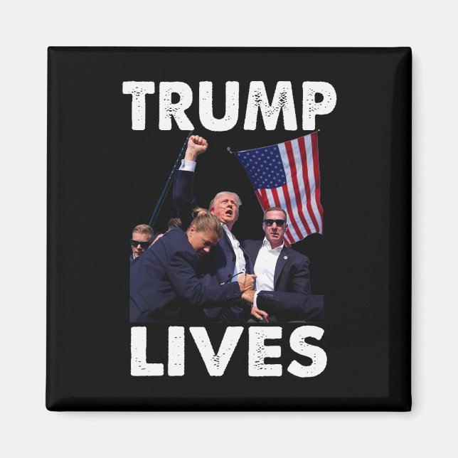 Live Donald Trump Mug Shot - Never Surrender  Magnet (Front)