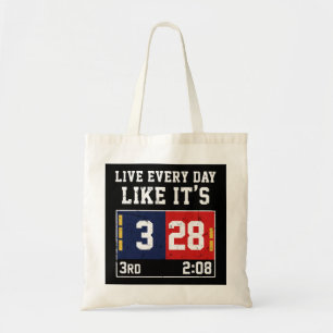 Live Every Day Like It's 28-3 Football Tote Bag