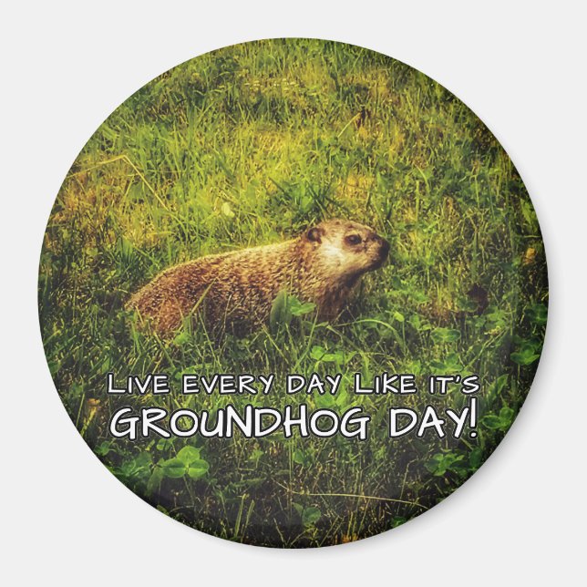 Live every day like it's Groundhog Day! magnet (Front)