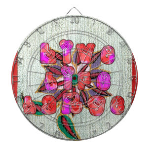 Live Experience Life Large Inspirational text art  Dartboard