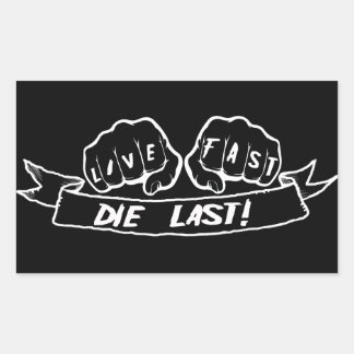 Live Fast Die Last Rectangular Sticker