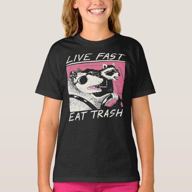 Live Fast! Eat Trash! Essential T-Shirt (Front)