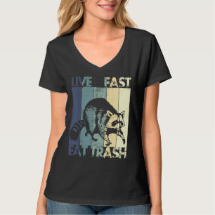 Live Fast Eat Trash Funny Racoon Camping Vintage T-Shirt