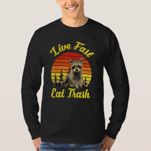Live Fast Eat Trash Racoon Camping Vintage Retro T-Shirt