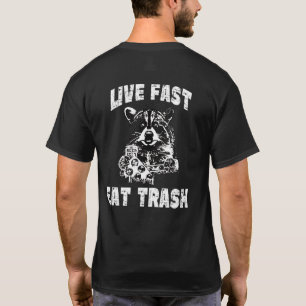 Live Fast Eat Trash Racoon Vintage Camping T-Shirt