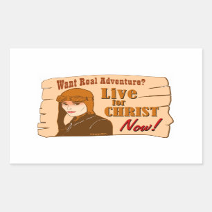 Live for Christ adventure Christian gift design Rectangular Sticker