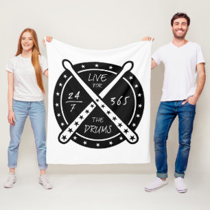 Live For The Drums Fleece Blanket