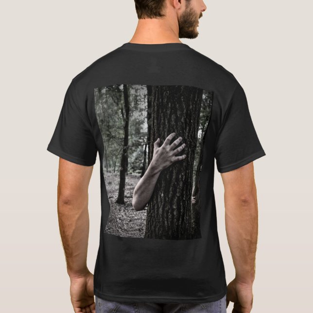 Live Free Hug a Tree Zombie Goth T-Shirt (Back)