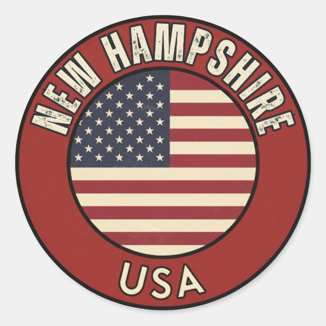 Live Free NH - Granite State Gift  Classic Round Sticker (Front)