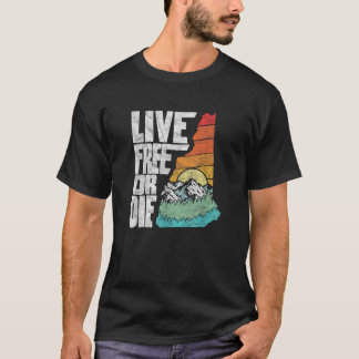 Live Free or Die Retro New Hampshire Nature T-Shirt