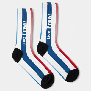 Live Free! Patriotic Crew Socks