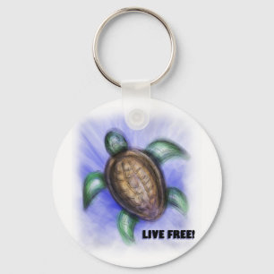 Live Free Turtle Key Ring