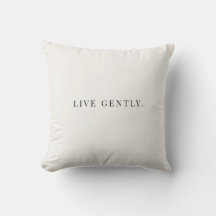 Live Gently Cushion – Soft Minimalist Neutral