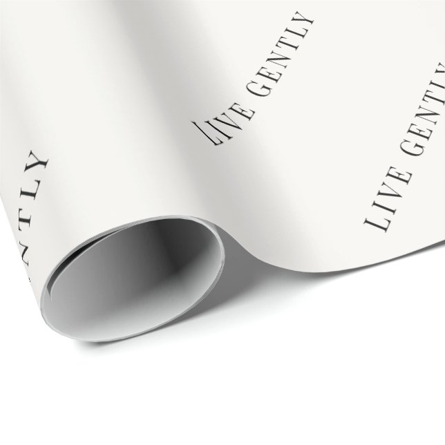 Live Gently Minimalist Wrapping Paper  (Roll Corner)