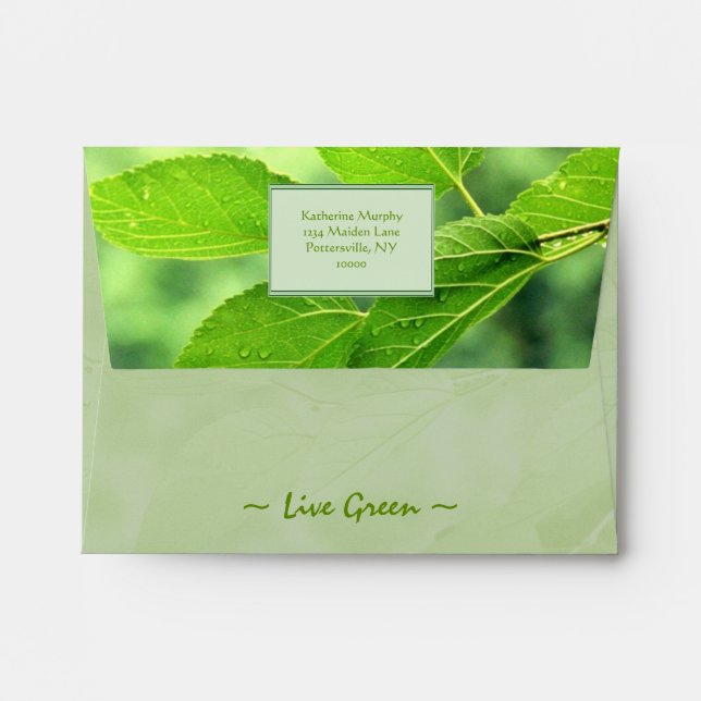 'Live Green' Envelopes (Back (Top Flap))