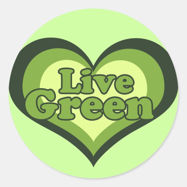 Live Green for Eath Day Classic Round Sticker (Front)