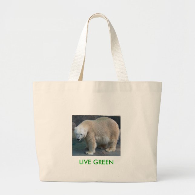 LIVE GREEN LARGE TOTE BAG (Front)