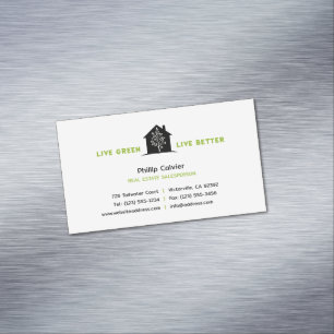 Live Green, Live Better Premium Real Estate Magnetic Business Card