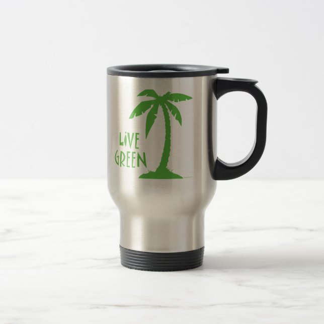 Live Green - Palm Tree Travel Mug (Right)