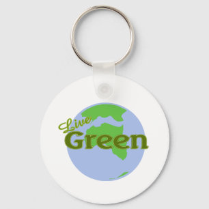 live green planet earth key ring