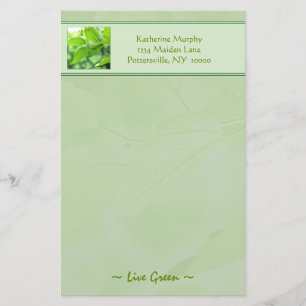 'Live Green' Stationery