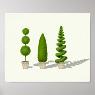 "Live Grow Thrive" Customisable Cypress Topiaries Poster