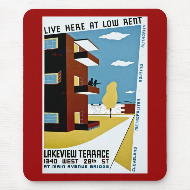 Live Here at Low Rent Mouse Pad (Front)