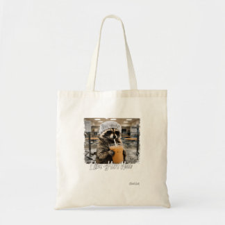 Live Here Now Racoon Lunch Lady First Day Back To Tote Bag