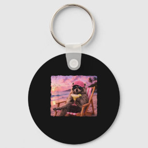 Live here racoon summer vibes feral girl summer key ring