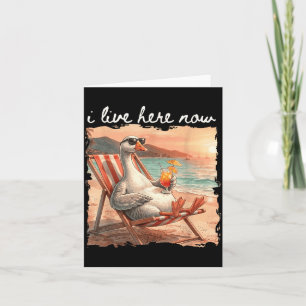 Live Here Summer Vibes Goose Trocal Beach Vacation Card