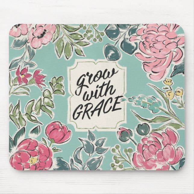 Live in Bloom | Grow With Grace Mouse Pad (Front)