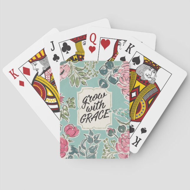 Live in Bloom | Grow With Grace Playing Cards (Back)