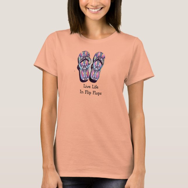Live In Flip Flops T-Shirt (Front)