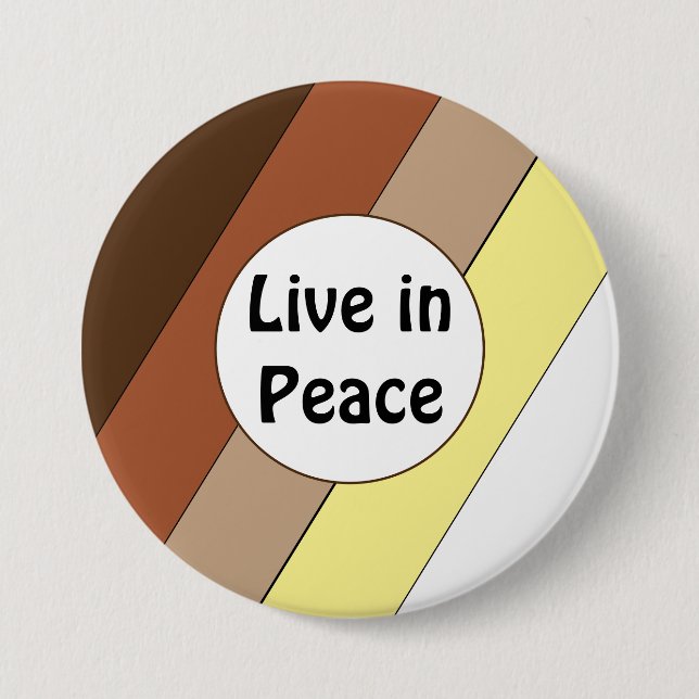Live in Peace- Racial Harmony Button (Front)