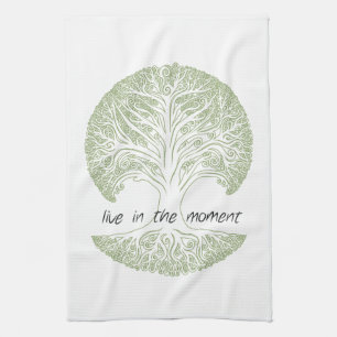 Live in the Moment Tree Tea Towel