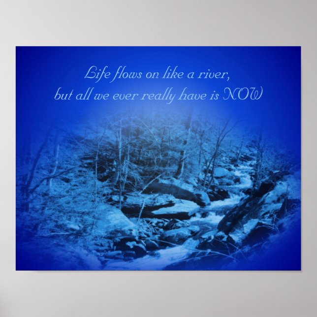 Live In The Present Inspirational Quote Poster (Front)