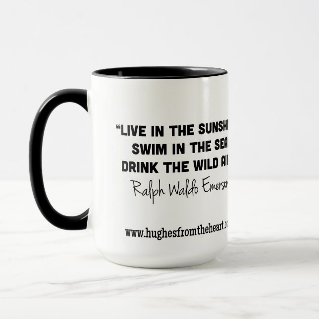 Live in the Sunshine Emerson Quote Mug (Left)