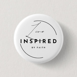 Live Inspired by Faith Minimalist Christian 3 Cm Round Badge