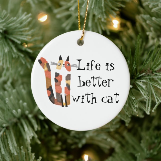 Live is better with cat ceramic tree decoration (Tree)
