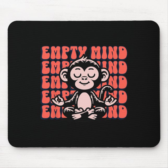 Live It Designs Cute Meditating Monkey, Beginner Y Mouse Pad (Front)