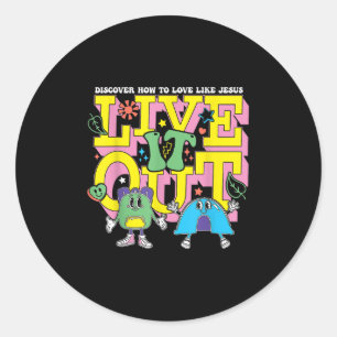 Live It Out How To Love Like Jesus Vbs Summer Camp Classic Round Sticker