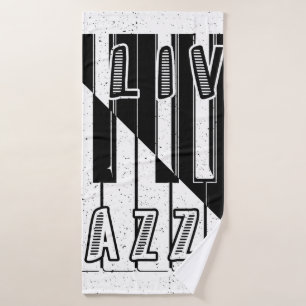 Live Jazz Calligraphy Illusion Logo Lettering with Bath Towel