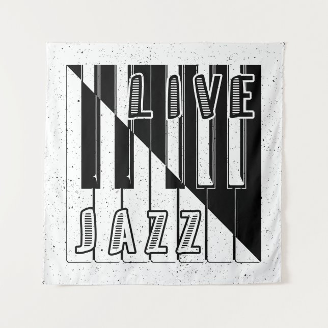 Live Jazz Calligraphy Illusion Logo Lettering with Tapestry (Front)
