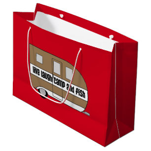 "Live, Laugh, Camp and Fish" Large Gift Bag